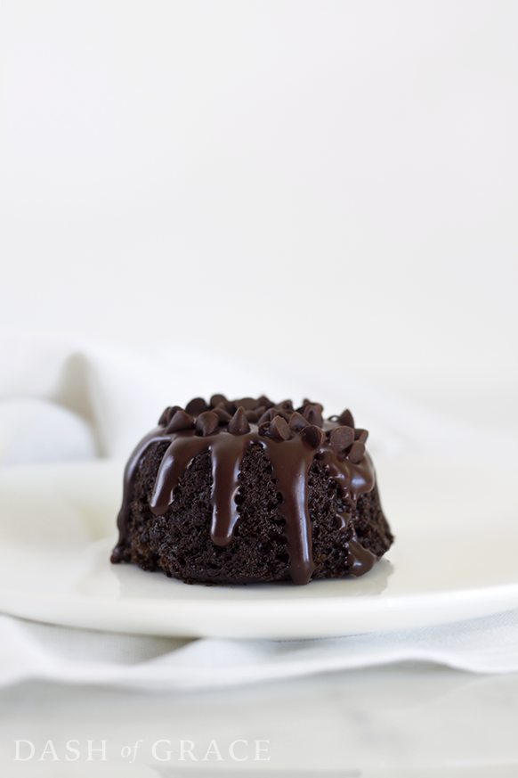 Triple Chocolate Mini Bundt Cakes Recipe - Dash of Grace