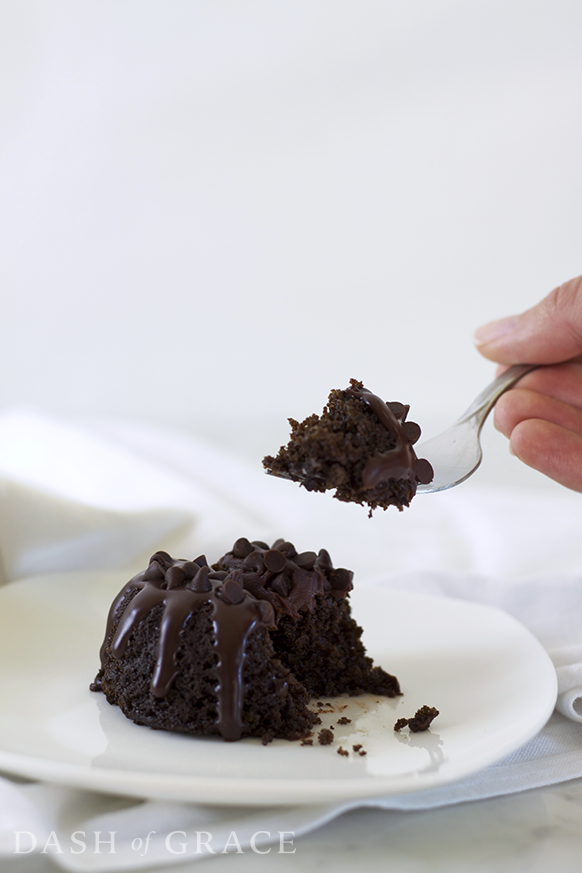 Triple Chocolate Mini Bundt Cakes Recipe - Dash of Grace