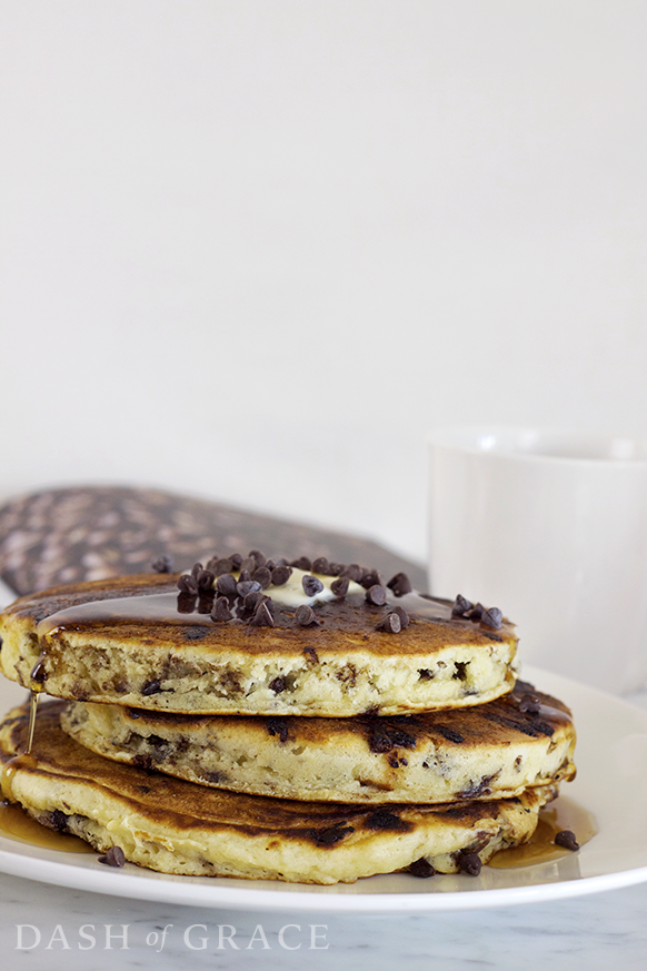 Fluffy Chocolate Chip Buttermilk Pancakes Recipe