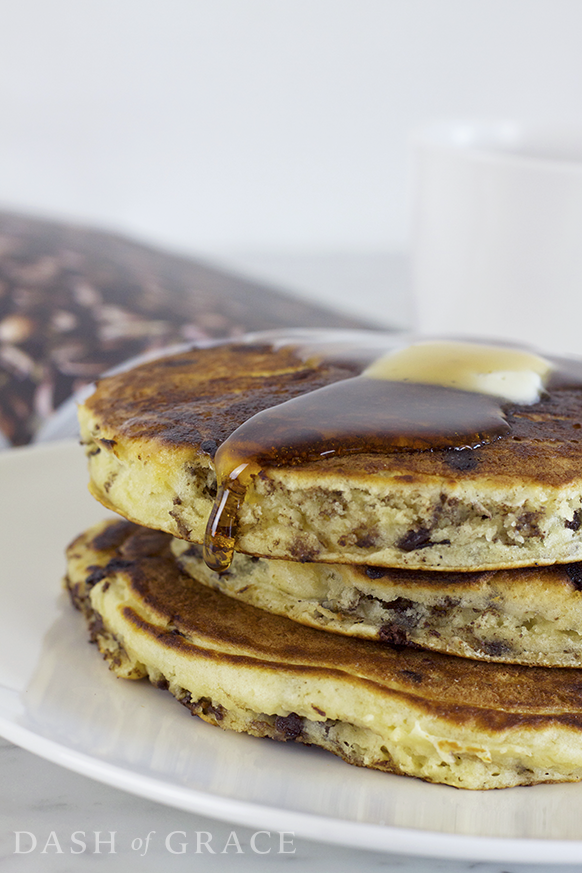 Fluffy Chocolate Chip Buttermilk Pancakes Recipe