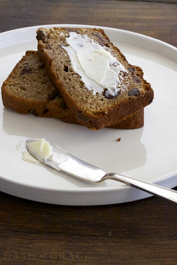 Chocolate Chip Banana Bread Recipe - Dash of Grace