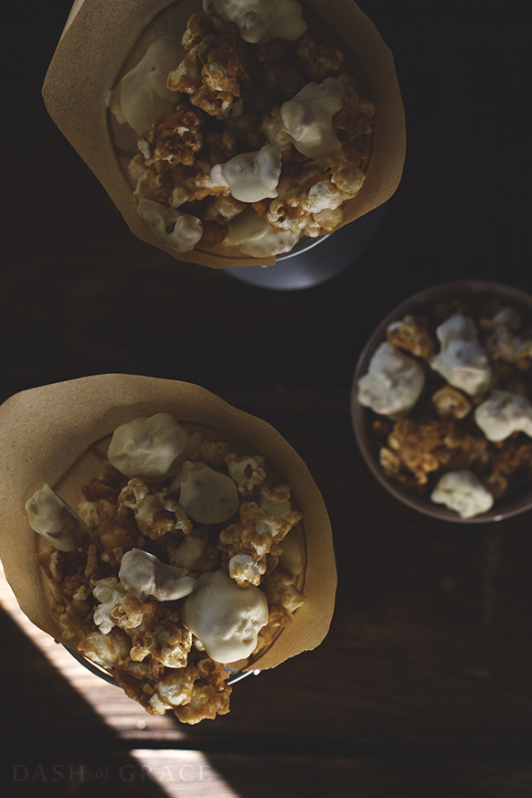 White Chocolate Coconut Cashew Caramel Corn Recipe