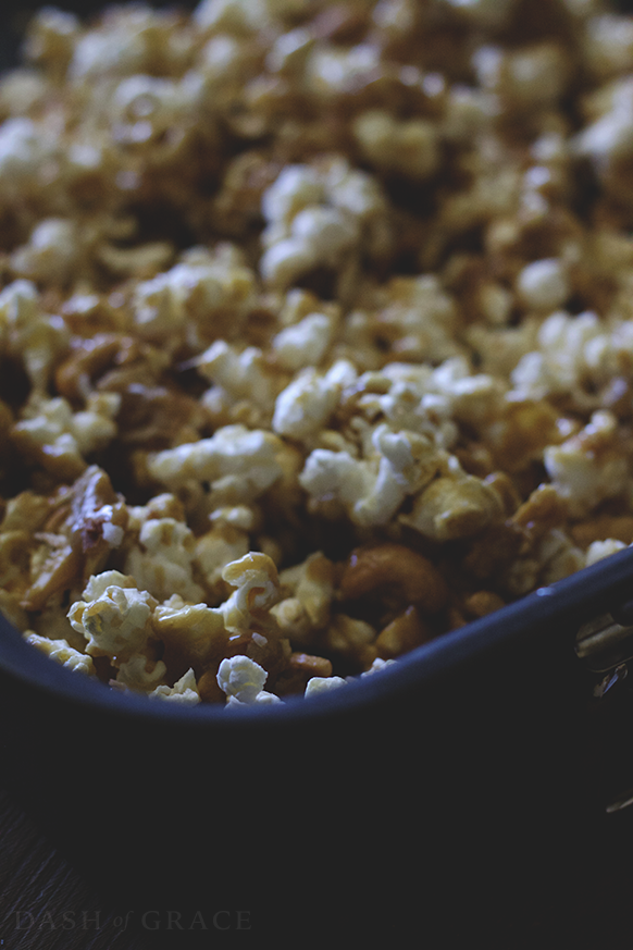 White Chocolate Coconut Cashew Caramel Corn Recipe