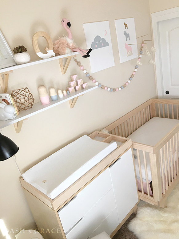 ivory shelves for nursery