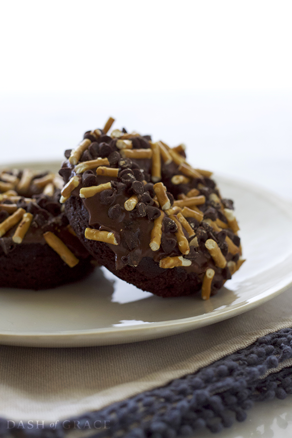 Nutella Dark Chocolate Salted Pretzel Donuts Recipe