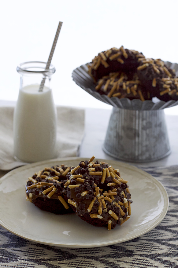 Nutella Dark Chocolate Salted Pretzel Donuts Recipe