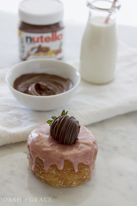 Chocolate Covered Strawberry Croissant Donuts (Cronuts) Filled with Nutella Recipe