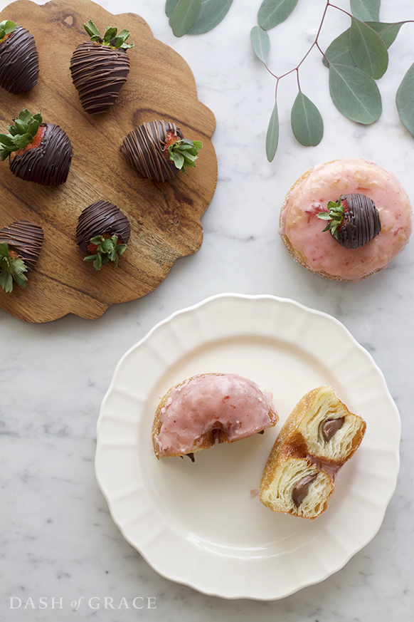 Chocolate Covered Strawberry Croissant Donuts (Cronuts) Filled with Nutella Recipe