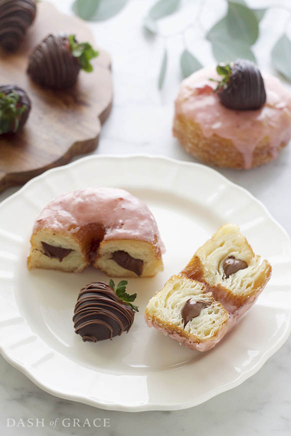 Chocolate Covered Strawberry Croissant Donuts (Cronuts) Filled with Nutella Recipe