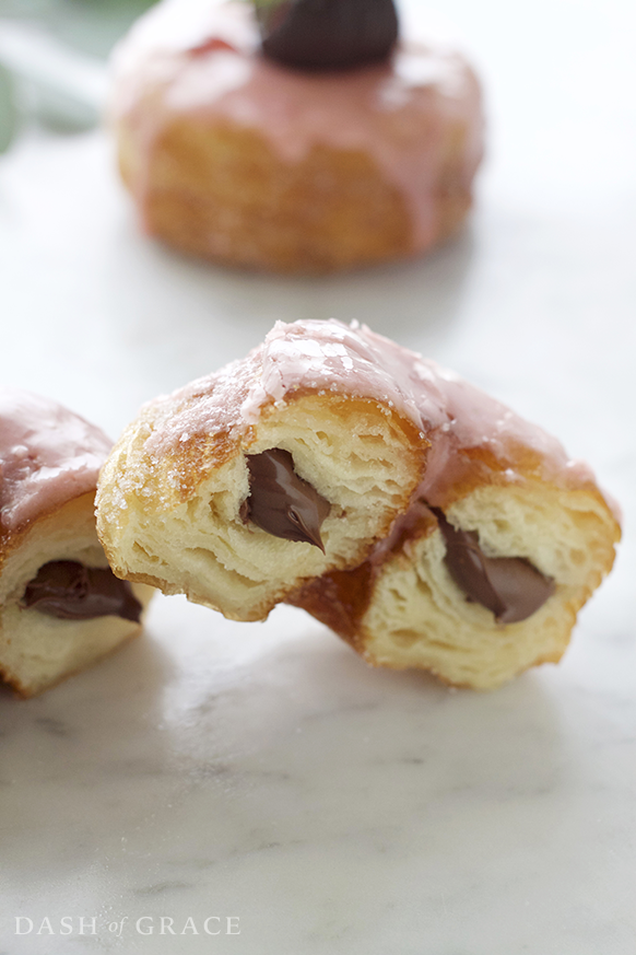 Chocolate Covered Strawberry Croissant Donuts (Cronuts) Filled with Nutella Recipe
