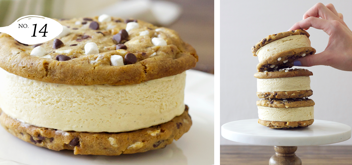 S’mores Ice Cream Cookie Sandwiches with Homemade Marshmallow Ice Cream