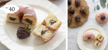 Chocolate Covered Strawberry Croissant Donuts (Cronuts) Filled with Nutella